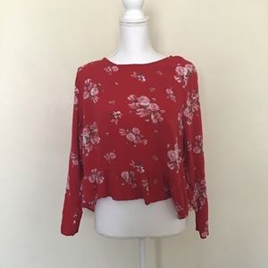 Red Floral Crop Top